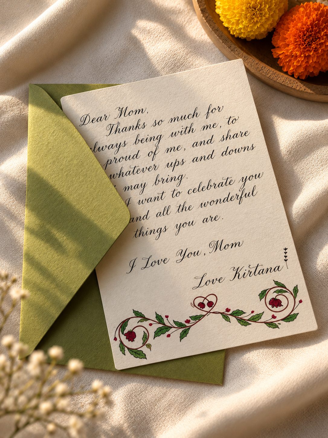 Handwritten letter with envelope